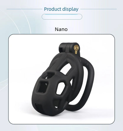 2026 New Chastity Lock Cage SM Flirting Breathable Resin Male Virginity Device Fetish Male Penis Lock with 4 Rings