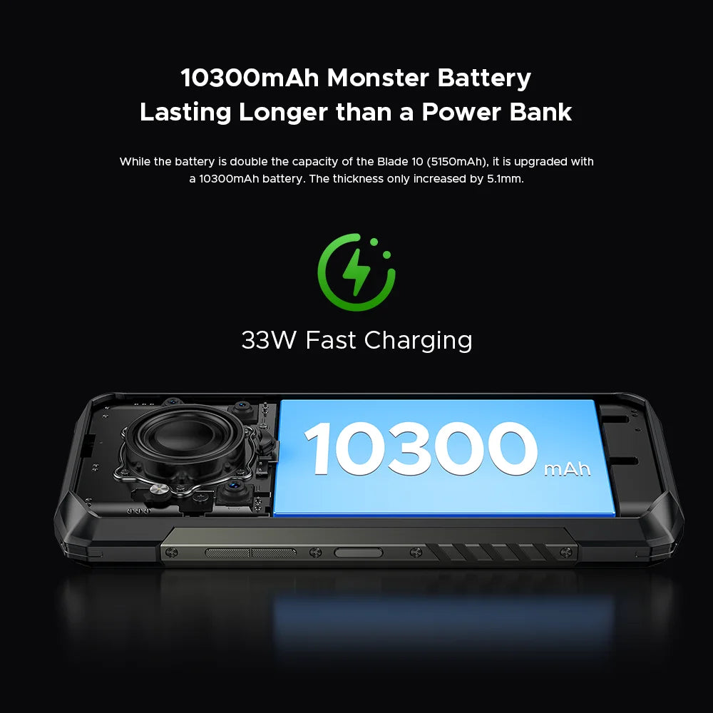 Global Version DOOGEE Blade20 Play 5G Rugged Phone 6.6'' Gemini Al 125dB Speaker 10300mAh Battery NFC Android 15 Mobile Phone