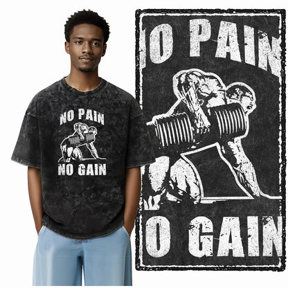 YG BODY BUILDING Printed Cotton Acid Washed Graphic Unisex T Shirt Cool CROSSFIT Streetwear Men Tshirts Big Size Tee for Men