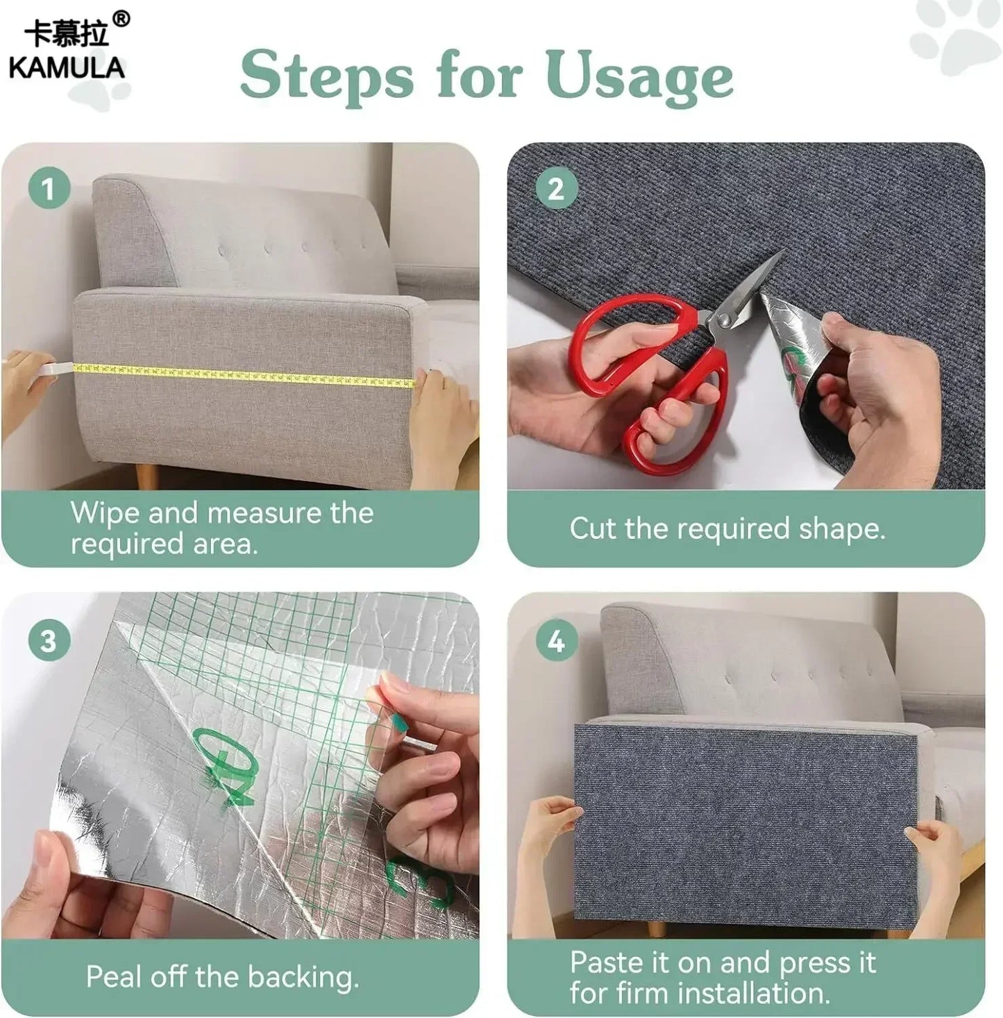 Cat Carpet Cat Scratching Mat Trimmable Self-Adhesive Carpet DIY Climbing Scratcher Scratch Furniture Protector Covering Posts