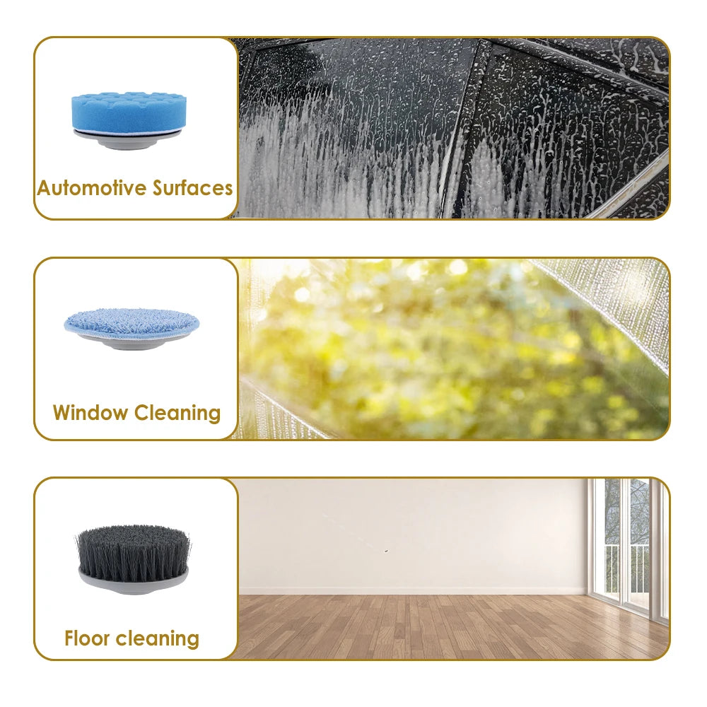 Rechargeable Electric Spin Scrubber, 3 Speed Settings, with Extendable Handle and Voice Prompts, for Whole House Clean