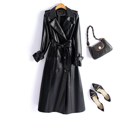 Real Leather Sheepskin Coat Women's Mid-Length Stylish Slimming Autumn Winter New Korean Style Coat Over-Knee Outerwear