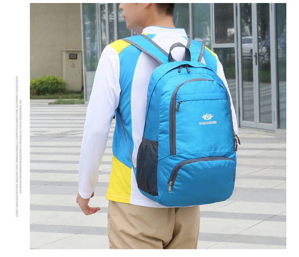 23L Packable Backpack Foldable Ultra Light Outdoor Duffle Bag Big Folding Knapsack Hiking Travel Rucksack Mountaineering Daypack