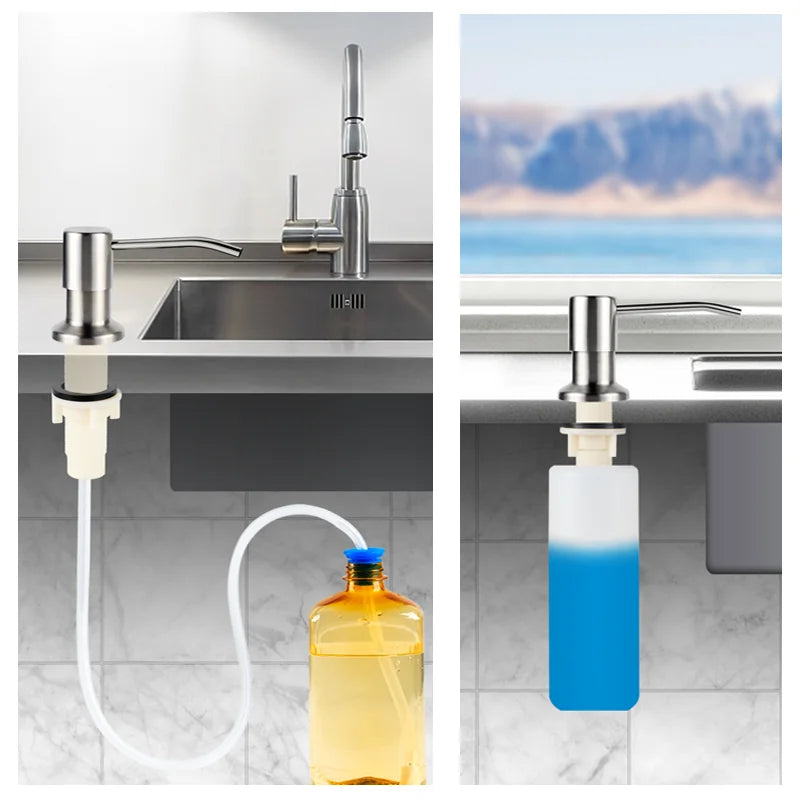 Soap Dispenser for Kitchen Sink, Kichen Sink Soap Dispenser,Extension Tube kit, Under Sink Soap Dispenser Pump, No Need More Ref
