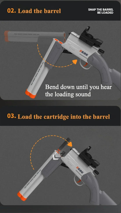 S686 Double Barrel Soft Bullet Toy Gun, Dual‑Shot Foam Dart Launcher with Sight Manual Loading Shooting Toy for Outdoor Game