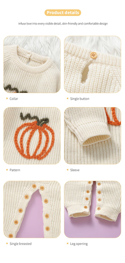 Halloween Infant Toddler Boys Girls Rompers Jumpsuits Winter Long Sleeve Knit Newborn Outwear Playsuits Costume Children Clothes