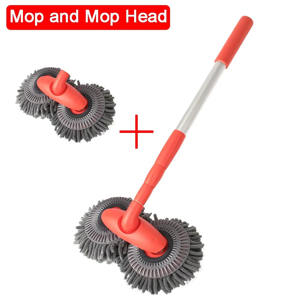 Car Mop Washer Foam Wash Chenille Brush Windscreen Roof Window Cleaning Maintenance Stretching Handle Set Auto Care Accessories