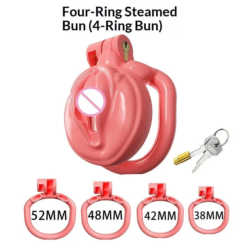 New Fashion SM Male Crossdressing Chastity Lock Pink Chastity Lock Adult Sex Toy Wholesale to Prevent Masturbation