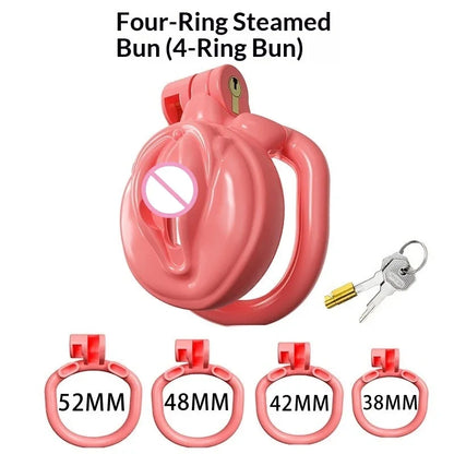 New Fashion SM Male Crossdressing Chastity Lock Pink Chastity Lock Adult Sex Toy Wholesale to Prevent Masturbation