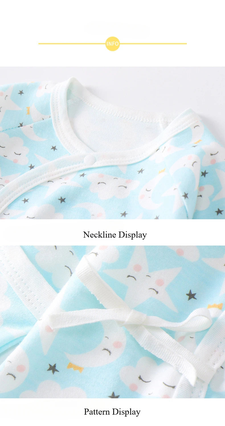 Boys Girls Long Sleeve Jumpsuit for Four Seasons Clothing Pure Cotton Universal Newborn Baby Cute Printed Foot Wrapped Bodysuit