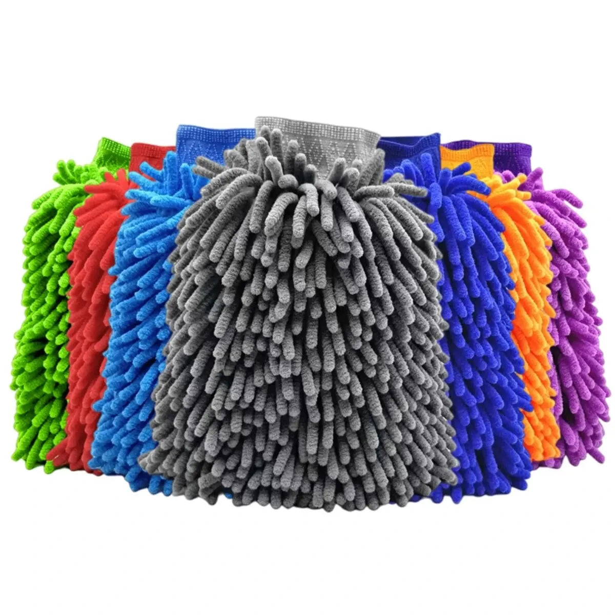 Microfiber Car Wash Mitt Double Sided Chenille Auto Gloves Ultra Absorbent Sponge Scratch Free Cleaning Towel Soft Detailing Mitten