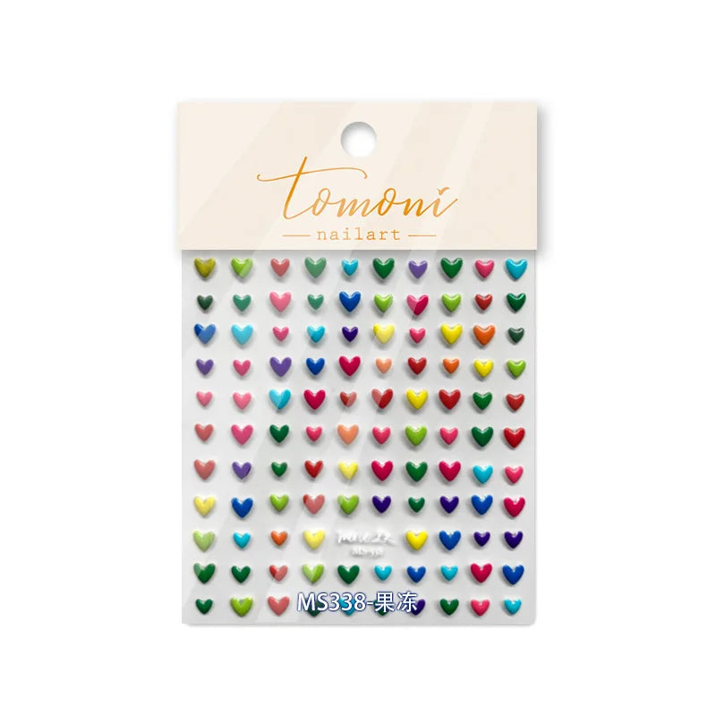 Line Flower Powder Blusher Love Heart High Quality Jelly Series Adhesive Nail Sticker Nail Art Decoration Decals Design T-2830