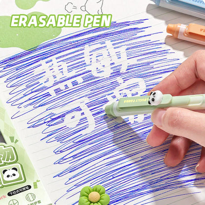 4 Pcs/Set Creative Pull-Type Erasable Gel Pens Blue Ink 0.5mm ST Erasable Pen for School Student Exam Writing Stationery