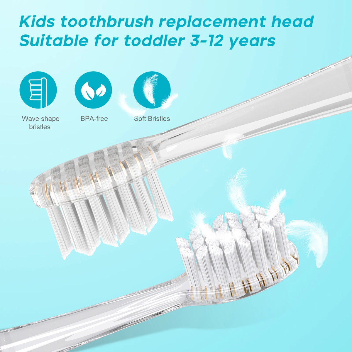 Seago Replacement Brush Heads for SG-2139, SG-513, and SG-977 Electric Toothbrush - Soft Bristles, Pack of 4 (Model H923)