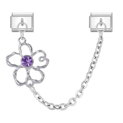 Tassel Chain Butterfly Flowers Star Moon Heart Zircon Italian Charm Links Fit 9mm Bracelet Stainless Steel DIY Jewelry Making