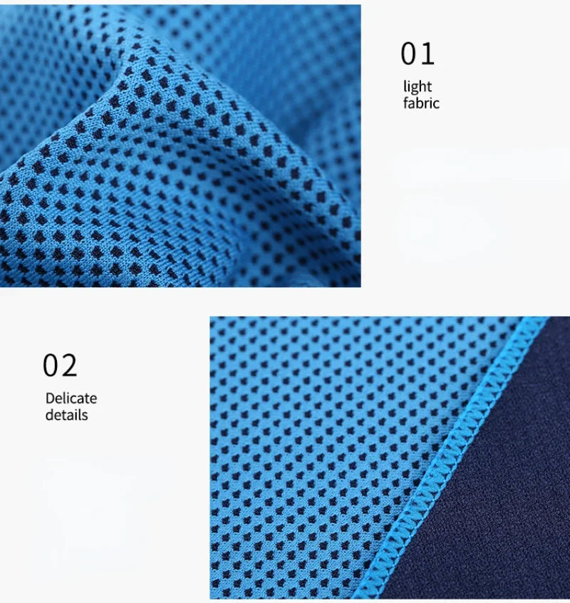 1pcs summer ice silk Towel Sports Instant Cooling Ice Towel Portable Outdoor Travel Fitness Running Swim Towel Silicone Bag