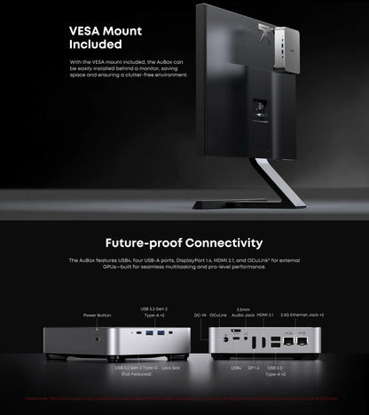CHUWI Aubox Mini PC AMD Ryzen7 8745HS With Oculink DDR5 NO RAM NO ROM NO OS Desktop Gaming Computer WiFi 6 BT 5.2