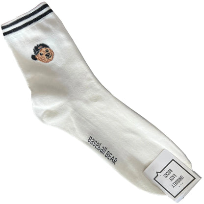 Good Quality Cartoon Gentleman Bear Men's Socks Cotton Harajuku Style Sport Boys Skateboard Novelty Breathable  Christmas Gifts