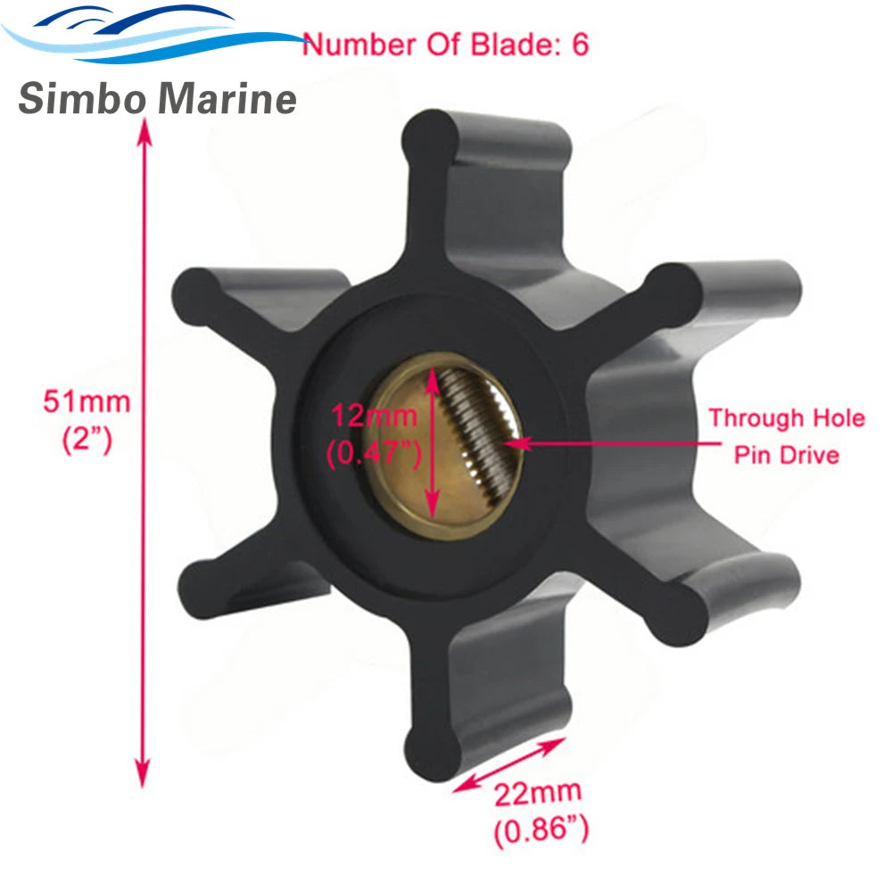 09-810B Flexible Water Pump Impeller For JOHNSON 09-810B-9 DJ 08-39-0601 for VETUS IMP00801 STM8076