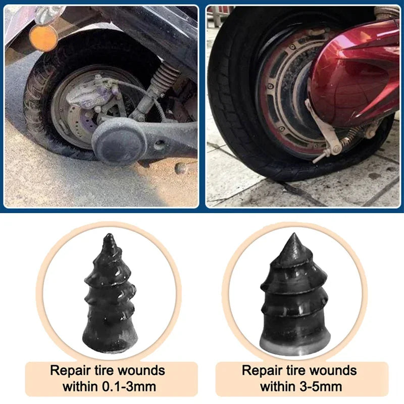Car Tire Repair Nail Vacuum Tyre Screw Rubber Patch Car Wheel Universal Puncture Repair Kit Car Motorcycle Tubeless Nails Tool