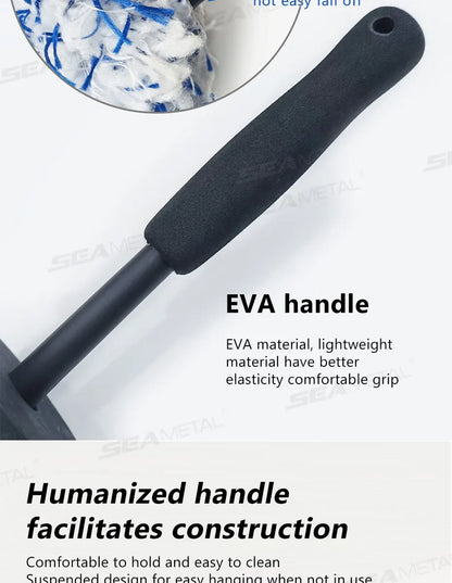 SEAMETAL Non Slip Microfiber Wheel Brush Mitt Premium Plush Car Wash Wheels Brushes for Car Rims Spokes Wheel Barrel Cleaning