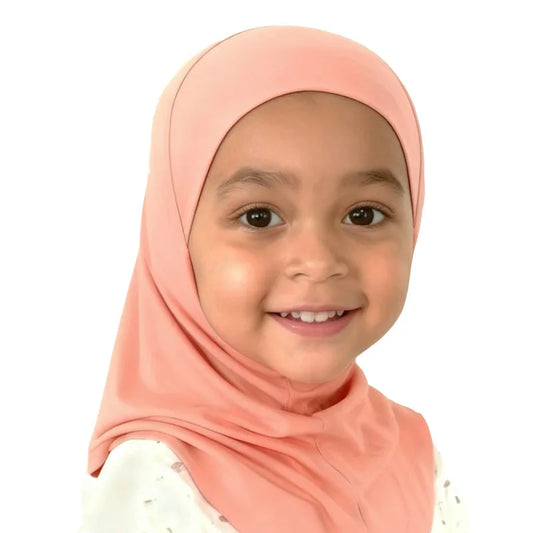 Easy To Wear Girls Kids Muslim 1 Piece Amira Practical Hijab Headscarf Instant Scarf Islamic Comfort Headwear for 3-7 Y