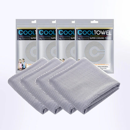 4 Pack Cooling Towels, Soft Breathable Ice Cool Towel for Sports & Outdoor Activities, Quick Dry Sweat Absorbing Cooling