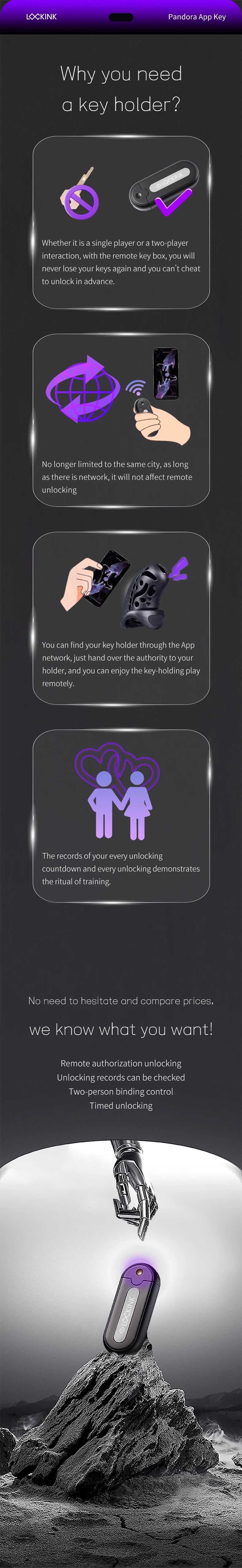LOCKINK Smart APP Remote Control Key Box for Chastity Cage Chastity Device Key Safe Sexy Gadgets Key Holder BDSM Adult Sex Toys