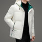 Men's Down Jacket Autumn Winter New Solid Color Thickened Warm Outdoor Travel Hooded Coat Men's White Duck Down padded Clothing