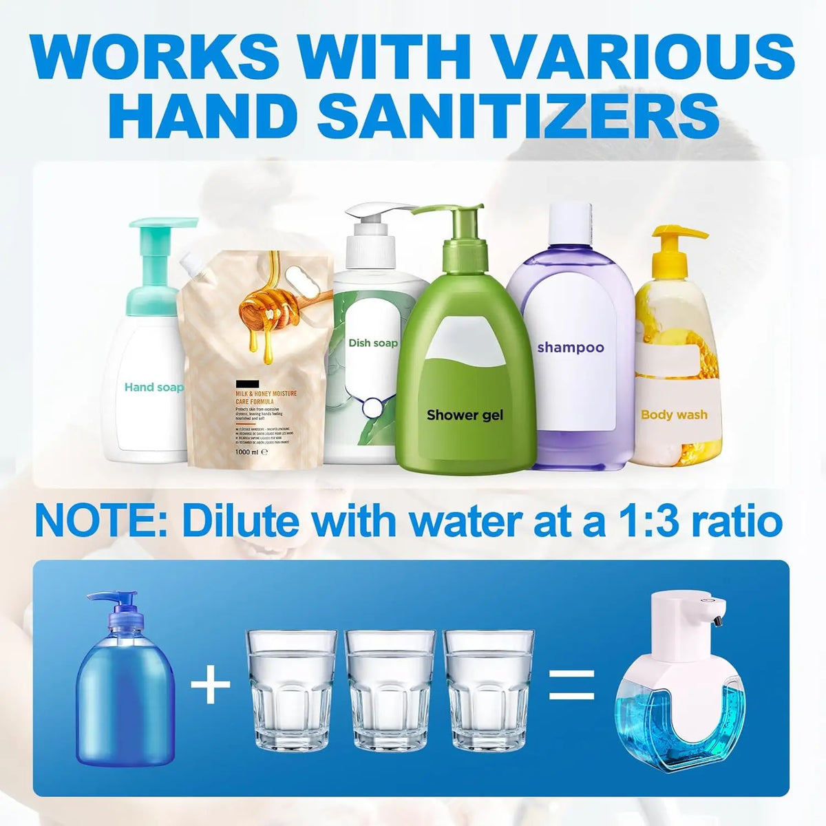 420ML Large Capacity Touchless Desktop Or Wall-Mounted IPX5 Waterproof Smart Infrared Automatic Sense Foam/Liquid Soap Dispenser