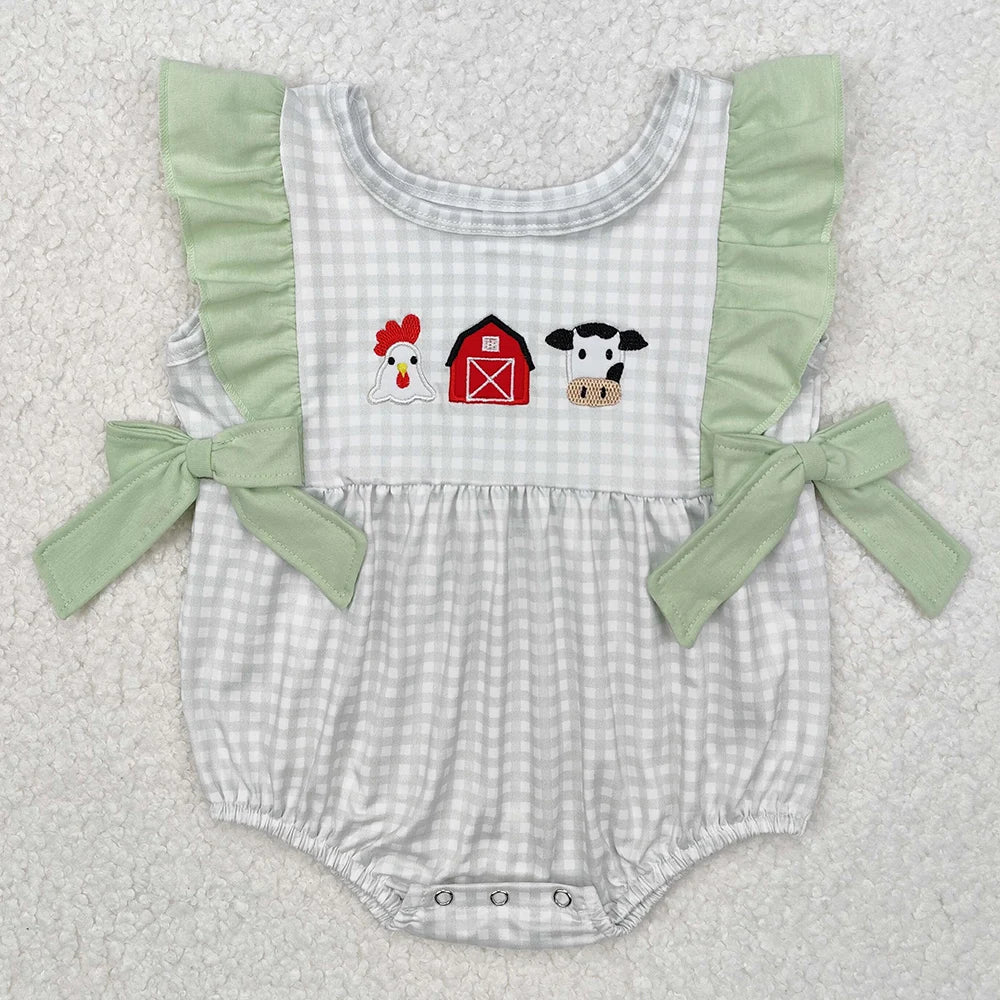 New Fashion Baby Infant Girls Rompers Bow Pink Flutter Sleeve Rompers Boutique Toddler Girls Bubble Rompers Onesie Wholesale Hot