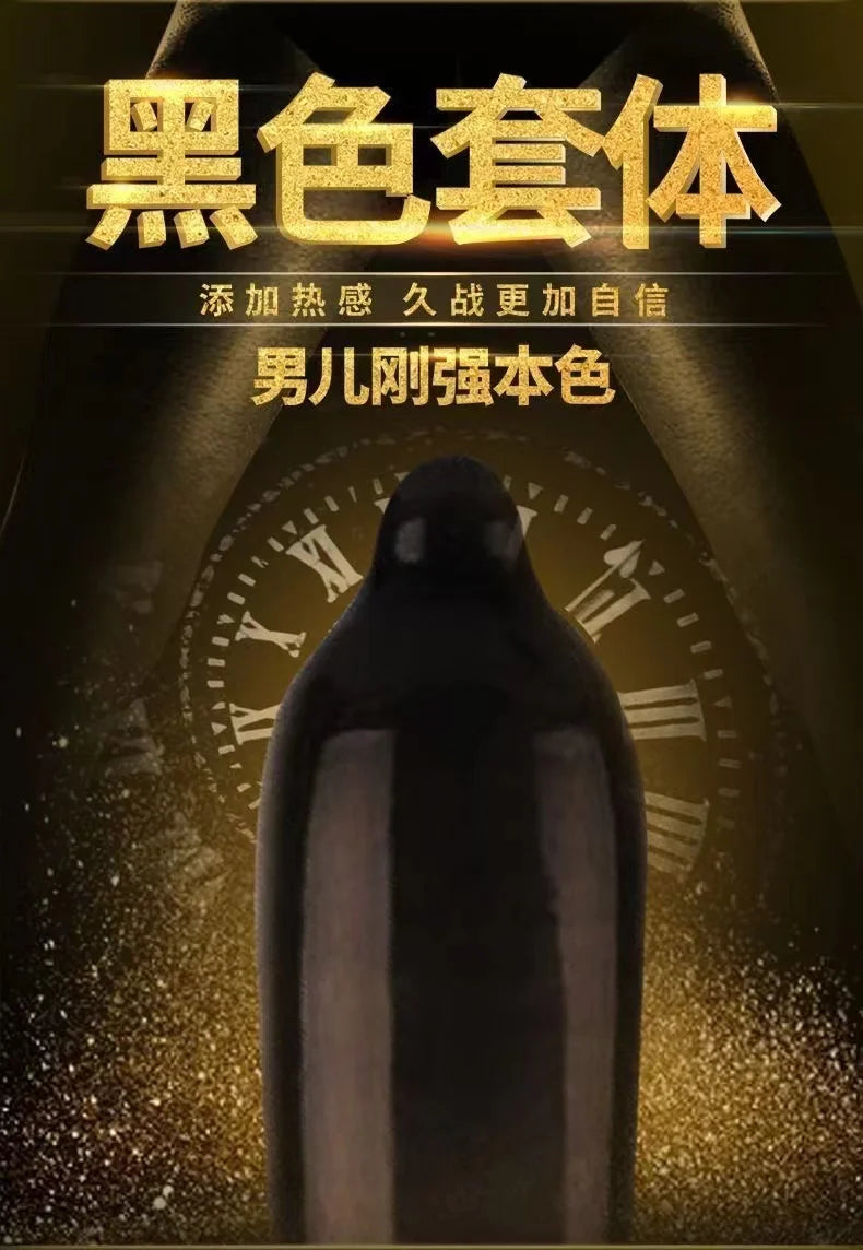 Black Long Lasting Condoms for Men - Delay Ejaculation, Reduce Sensitivity, Penis Sleeve Condom for Extended Pleasure