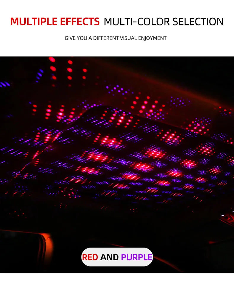 1pcs Car Interior Lights Roof Star Light USB LED Starry Atmosphere  Projector Decoration Night Party Decor Galaxy Light