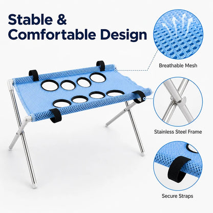Portable Pet Grooming Bath Suspended Bed Frame With Brackets Breathable Washable Mesh Foldable Storage Pet Bath Drying Rack