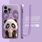 Cute Panda Phone Case for iPhone 11 13 16 Pro 14ProMax 15 Plus XS Max XR SE 8 7 12 Mini Silicone Cover Soft