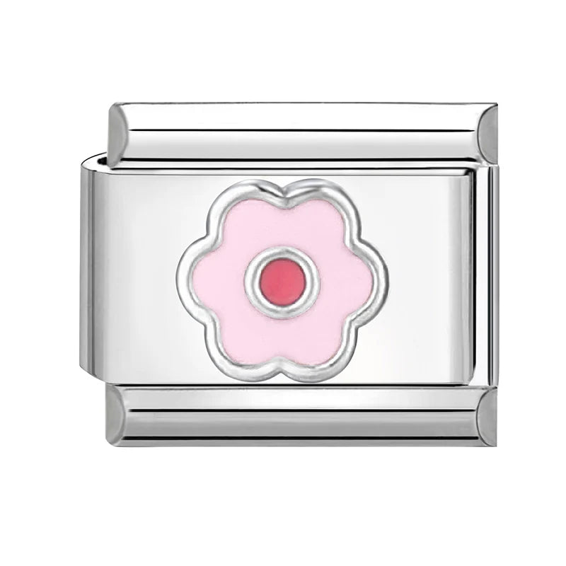 Y2K Series Heart Flowers Cherry Ball Butterfly Italian Charm Links Fit 9mm Stainless Steel Bracelet DIY Making Jewelry Gifts