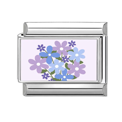 2025 Women's Fashion Colorful Flowers Oil Painting Style Series Italian Charms Fit 9mm Stainless Steel Bracelet DIY Jewelry Gift