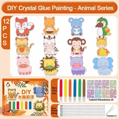 DIY Crystal Gel Painting Kit Craft Handmade Toy Children Graffiti Coloring Gift Fairy Tale & Animal Themes Educational Art Kits