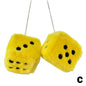 2pcs Big Long Hair Hot Stamping Dot Dice Plush Toy Cube Pendant Car Ornament Sieve Anime Car Decoration Accessories Auto Pendant
