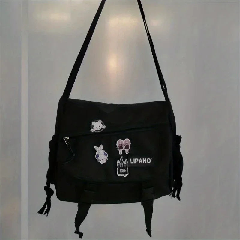 Men's Nylon Crossbody Bag Large Capacity Casual Messenger Bag Student School Bag Travel Business Shoulder Bag