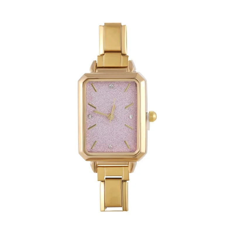 Fashion Colorful Dial Square Stainless Steel Women Watch Head Fit 9mm Bracelet For Party Friend Wife Birthday Jewelry Gifts