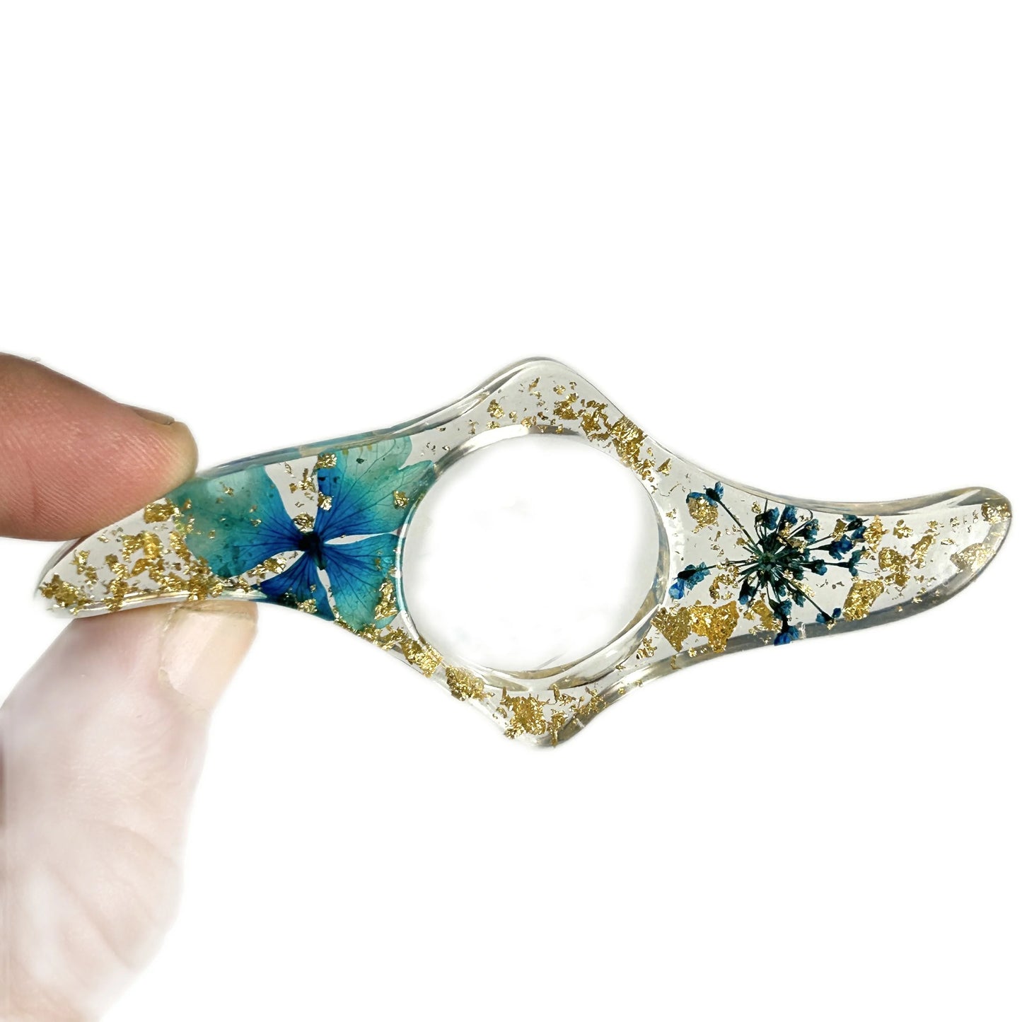 1/2/3 Pcs Dried Flower Resin Book Page Holders Colorful Clear Thumb Rings Book Page Holder Bookmark Gift for School Office Women