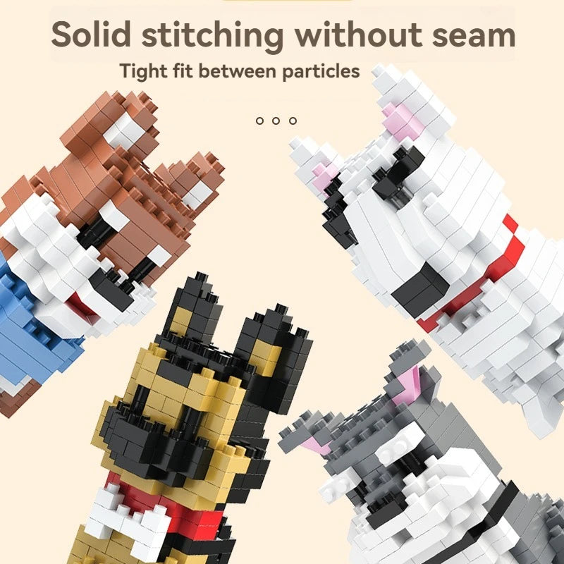 DIY Creative Micro Building Blocks Set  Dogs  Cartoon Character Models DIY Educational Toys For Children Birthday Gift