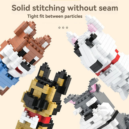 DIY Creative Micro Building Blocks Set  Dogs  Cartoon Character Models DIY Educational Toys For Children Birthday Gift