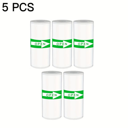 5/10/20 Rolls Mini Printer Thermal Paper with Core, White Adhesive Paper 57mm, Compatible with C9/X5/X6/X15 Mini Thermal Printer