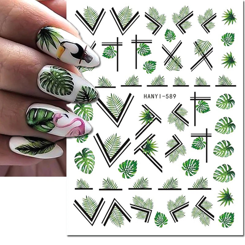 3d Nail Art Decals Elegant White RoyalBlue Roses Flowers Adhesive Sliders Nail Stickers Decoration For Nail Manicure