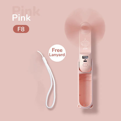 Handheld Bear Electric Fan Portable Small Fan For Students Multi-functional Household Foldable USB Charging Stand-up Desktop Fan