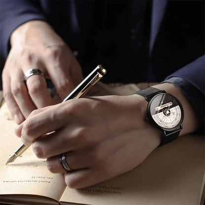 Fashion Mesh Band Men Business Watches Calendar Quartz Wristwatches For Mens Clock Reloj Hombre