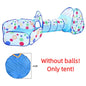 3 in 1 Integrated Play Set Consists of a Playhouse Tent Crawling Tunnel and Ball Pit It Adopts Foldable Lightweight Fabric