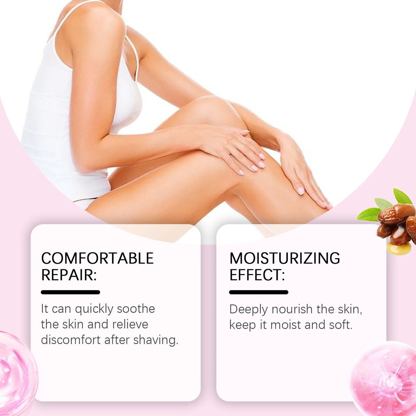 Strawberry Scented After Shave Oil - Soothing Post Hair Removal Essential Oil For Smooth Hydrated Skin, Non-Greasy Formula